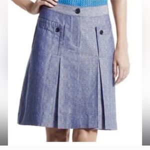 Derek Lam Pleated Indigo  Chambray Skirt Size 4
